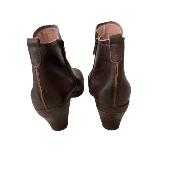 El Naturalista Women’s Size 9.5 Leather Zip Heeled Ankle Boots Brown Boho Chic - Picture 5 of 10